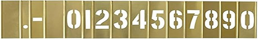 Deezio Curb Stencil Kit for Address Painting, 4 inch Brass Interlocking Numbers Stencils - 15 Piece Set