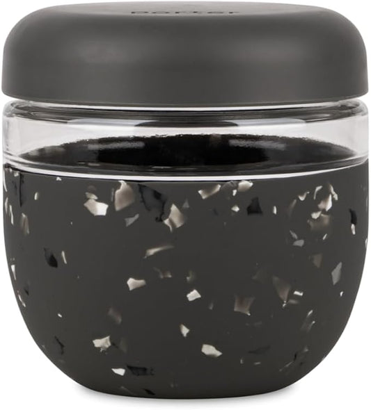W&P Porter Seal Tight Glass Food Storage Container with Lid, Terrazzo Charcoal 24oz, Leak & Spill Proof Meal Prep Container, Microwave & Dishwasher Safe, Borosilicate Glass