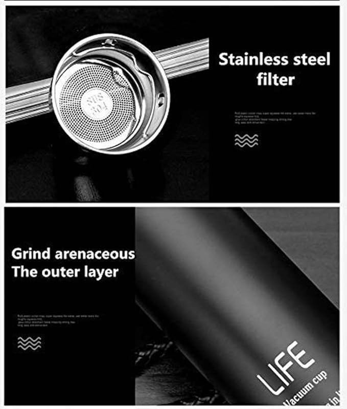 17 oz Car Logo Black Frosted Travel Mugs & Tumblers Vacuum Insulated Stainless Steel Thermal Bottle Fashion Business Thermal Cup for Hot or Cold Drink Coffee Or Tea (fit Maserati)