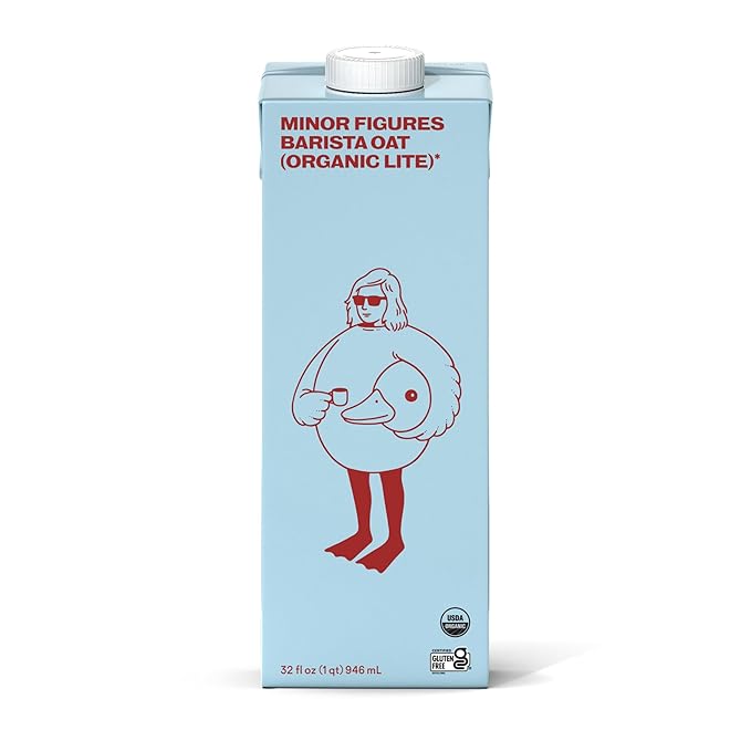 Minor Figures - Light Oat Milk - Barista Standard - 32 Oz - 6 Pack - Non-GMO - Plant-Based - Vegan - Dairy Free - Shelf Stable - Unsweetened