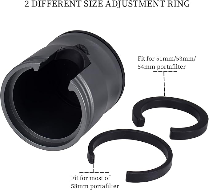 Espresso Tamping Station, Coffee Portafilter Holder, Aluminum Alloy Stand Fit for Most 51mm, 53mm, 54mm and 58mm Portafilter (Round, Grey)
