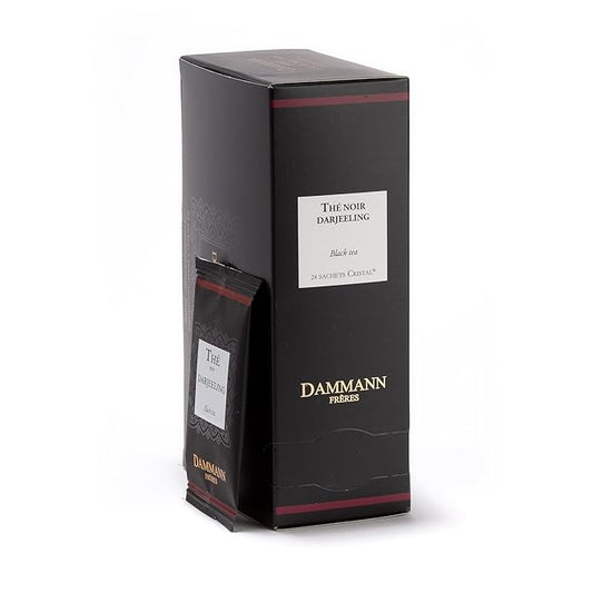 Dammann Freres Satchets, Darjeeling Tea Bags, Premium French Gourmet Black Tea, Individually Wrapped, 24 Count (Single Pack)