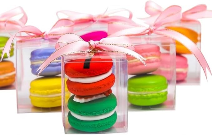 100Pack 2" x 2" x 2" Clear Macaron Boxes Chocolate Truffle Boxes Strawberries Boxes Small Gift Boxes for Christmas Valentine's Mother's Day