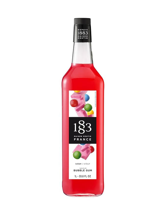 1883 Bubblegum Syrup for Drinks, Made in France, 1 Liter Glass Bottle