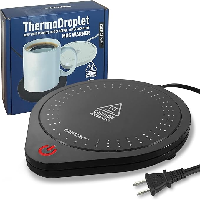 Electric Coffee Mug Warmers for Desk, 75℃ Precision Heating & Auto Shut Off, Spill-Proof Cup Warmer for Coffee/Tea/Milk/Hot Chocolate Beverages (Black)