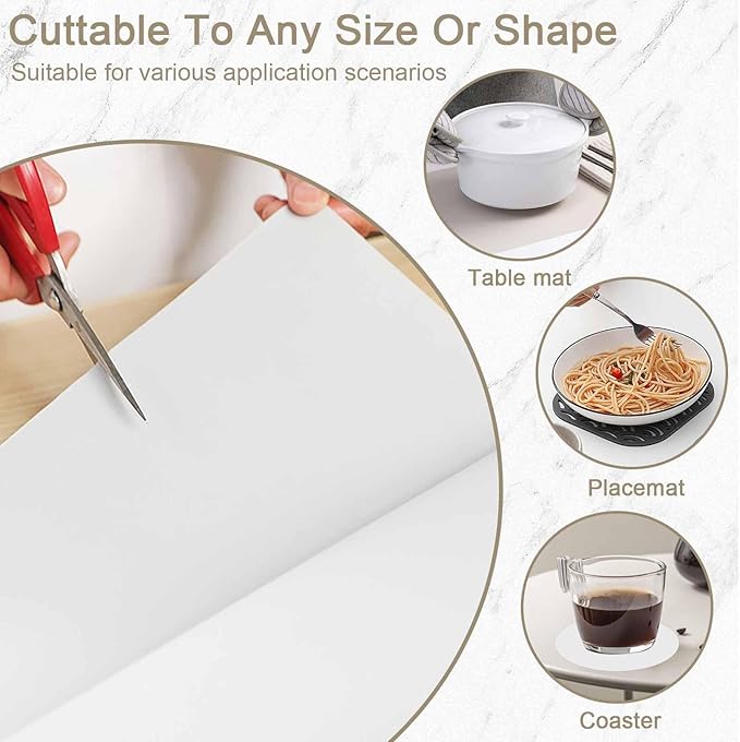 49.2"x15.7"(125cmx40cm) Large Silicone Mats for Kitchen Counter, Non-Slip Placemats, Heat Resistant Countertop Protector, Waterproof Craft Mat, Semitransparent