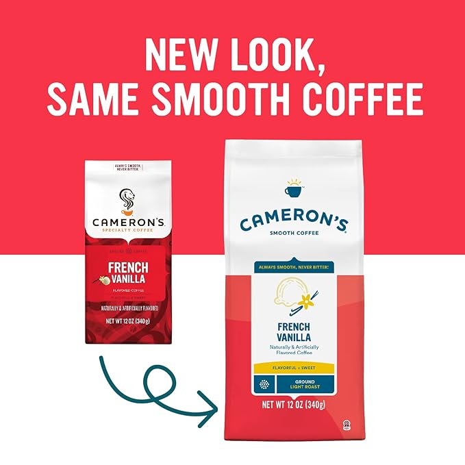 Cameron's Coffee Roasted Ground Coffee Bag, Flavored, French Vanilla, 12 Ounce (Packaging may vary)