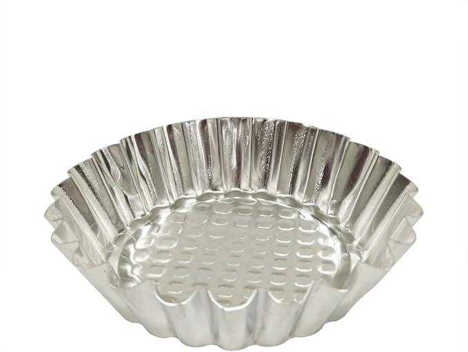MYStar Set of 20, 3-3/4" Fluted Design Round Shape Non-stick Aluminum Tart Mold, Mini Pie Tin, Tartlet Pan