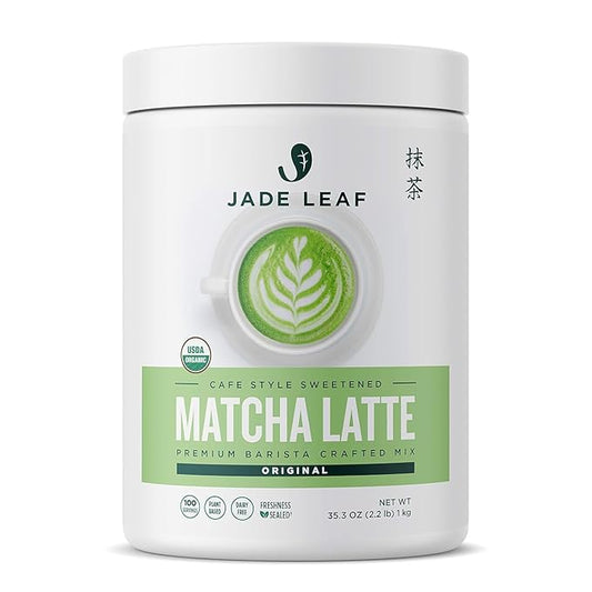 Jade Leaf Matcha Organic Premium Ceremonial Grade Matcha Green Tea Powder - Japanese - Culinary, Ingredient, Ceremonial Barista Teahouse, Latte, Collagen, 35.3 Ounce (Pack of 1), Matcha Latte