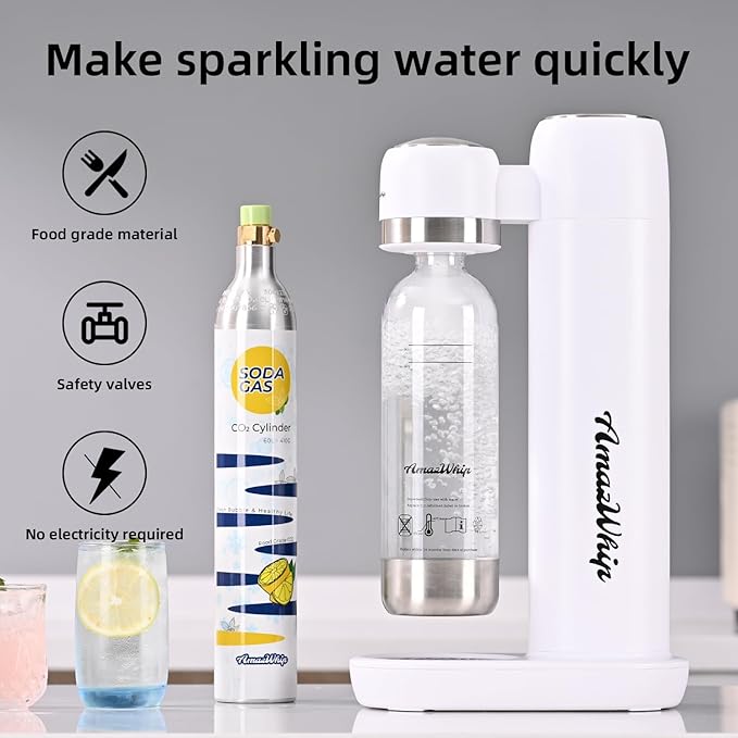 60L Thread Exchange Carbonator Canister, 14.5 Oz SodaMaker CO2 Gas Cylinder, Fully Charged Carbon Dioxide Cylinder for Soda Water Machine (10 cylinders)
