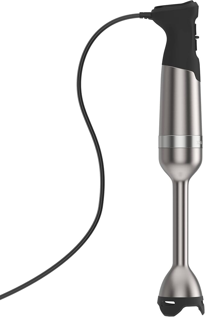 Vitamix 5-Speed Immersion Blender 3-Piece Bundle, 625-Watt Motor, One-Handed Operation, 5 ft cord, includes Whisk Attachment & Storage Case, Stainless Steel/Black