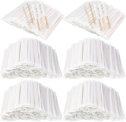 2000 Pcs Individually Wrapped Wooden Coffee Stirrers, Disposable Coffee Stir Sticks Round End Sticks Bulk Wood Stirrers for Cocktail Hot Drinks Restaurant Bar Home Office (7.5 Inch)
