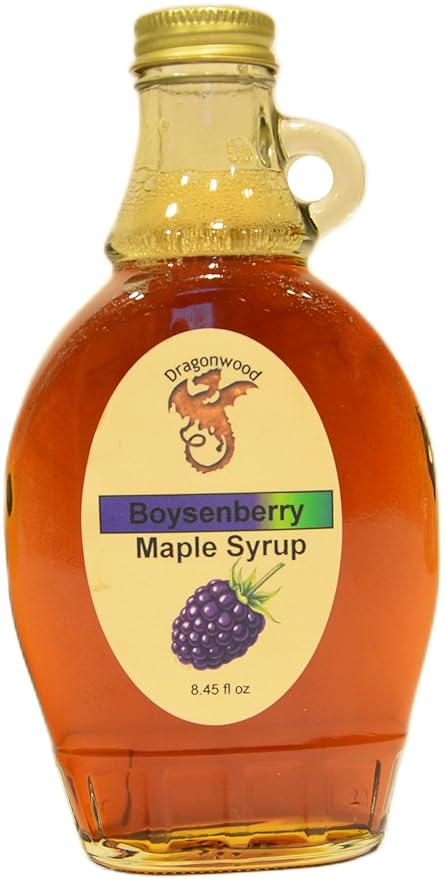 Dragonwood Flavored Maple Syrup (8 Flud Ounces, Boysenberry)