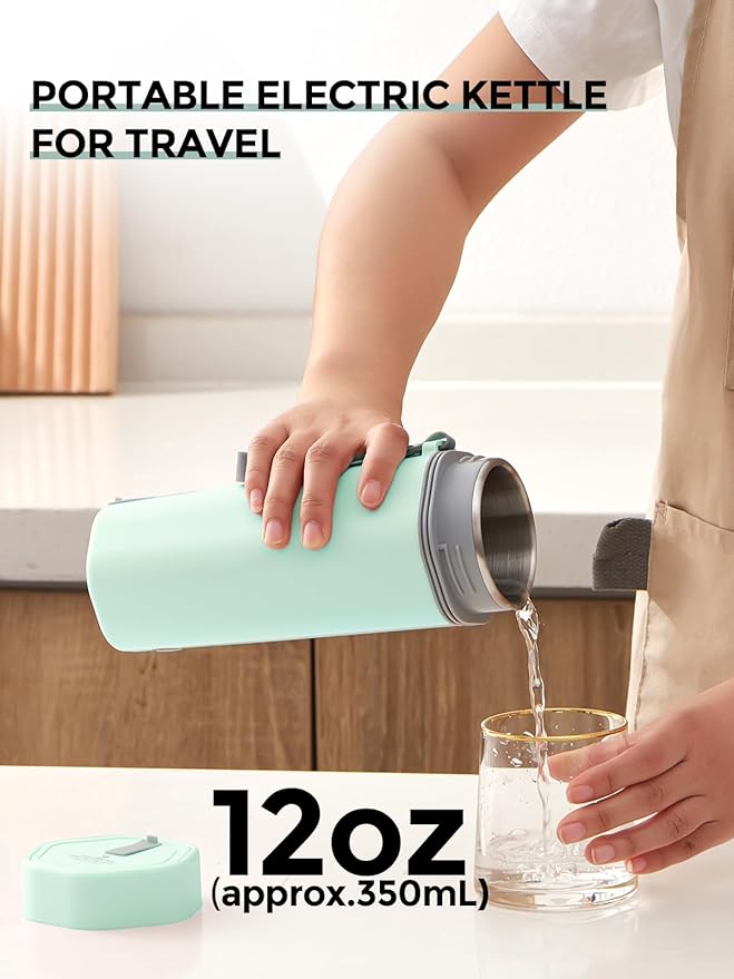 balbali Travel Kettle Electric Small Portable Electric Kettle for Boiling Water Travel Tea Kettle Portable Water Boiler 12oz Travel Electric Kettle