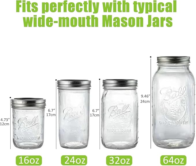 Artcome 5-Pack Glass Fermentation Weights with Easy Grip Handle and Unique Texture Design for Large Wide Mouth Mason Jars