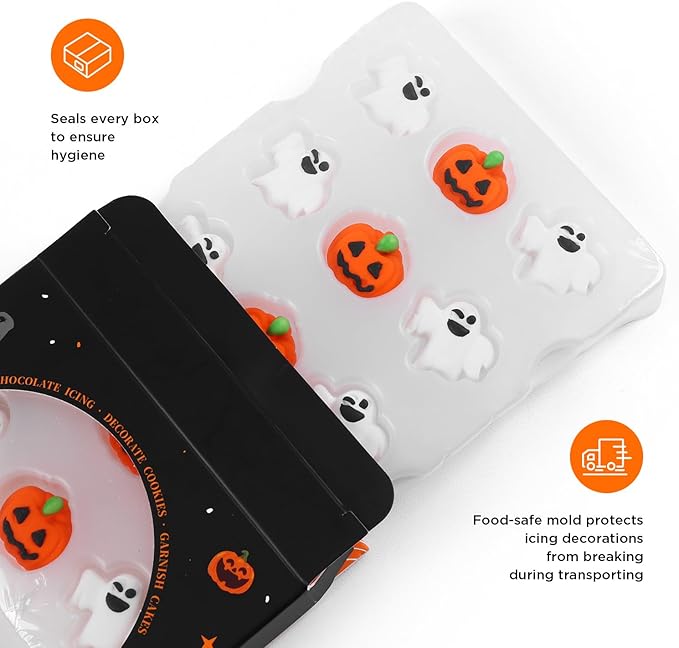 Edible Halloween Cake Decorations, Pumpkin Cupcake Toppers, Ghost Cake Decorations, Edible Knives Cupcake Toppers, Witch Hats for Cake Decorating, Cookies, Cupcakes, Macaron, and Ice Cream