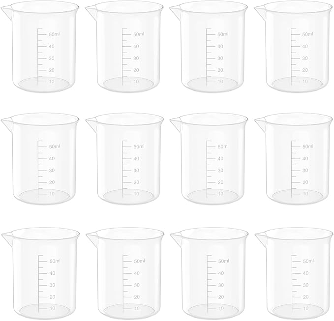 17 Oz Transparent Lab Measuring Cup, 500ml Plastic Beaker Cups, for Science Experiment, Liquid Measuring, 12 Pcs