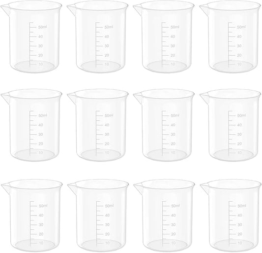 17 Oz Transparent Lab Measuring Cup, 500ml Plastic Beaker Cups, for Science Experiment, Liquid Measuring, 12 Pcs