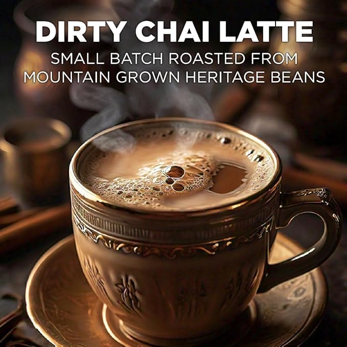 Maud's Espresso Chai Tea Latte Pods, 18 ct, Recyclable Single Serve Tea Pods - 100% Gourmet Blended Tea Leaves, Compatible with Keurig K Cups Maker
