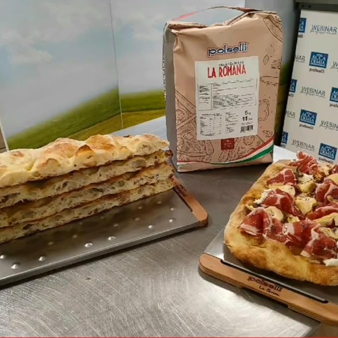 Polselli La Romana Pinsa & Pizza in Pala Flour ,11 lb – Type 0 High-Protein Wheat & Rice Flour Blend – Ideal for Roman-Style Pizza and Flatbread Light & Airy Crust, Crunchy Texture, Perfect for Sourdough & Artisan Baking