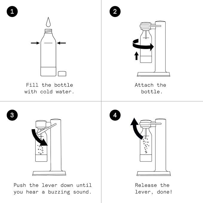 Aarke Carbonator lll, Sparkling & Carbonation Water Machine, Stainless Steel with PET BPA-Free Reusable Bottle Volume 1L/34 fl oz (Hammertone Grey)