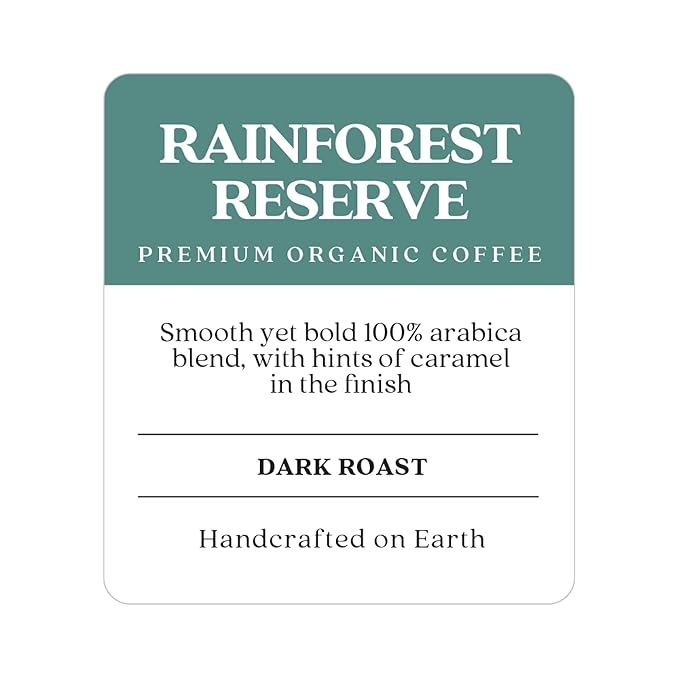 Copper Moon Ground Coffee, Organic Rainforest Reserve, Dark Roast, 3 Bags (12 oz. Each)