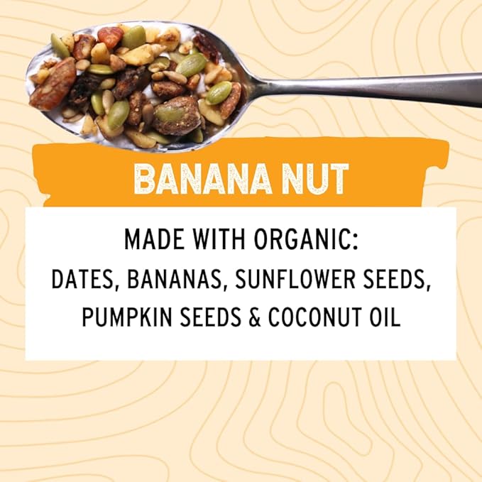 Wildway Keto Granola | Banana Nut | Grain-Free, Certified Gluten-Free Cereal | Vegan, Low Carb | No Sugar Added | Paleo-Friendly | Non-GMO Fruit & Nut Clusters | Nutrient-Rich Snack | 8 oz, 3 Pack