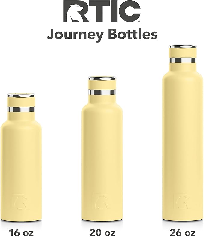 RTIC 20oz Journey Bottle Metal Stainless Steel Vacuum Insulated, BPA Free, Reusable, for Water, Hot and Cold Drinks, Travel, Sports, Camping, Sunlight