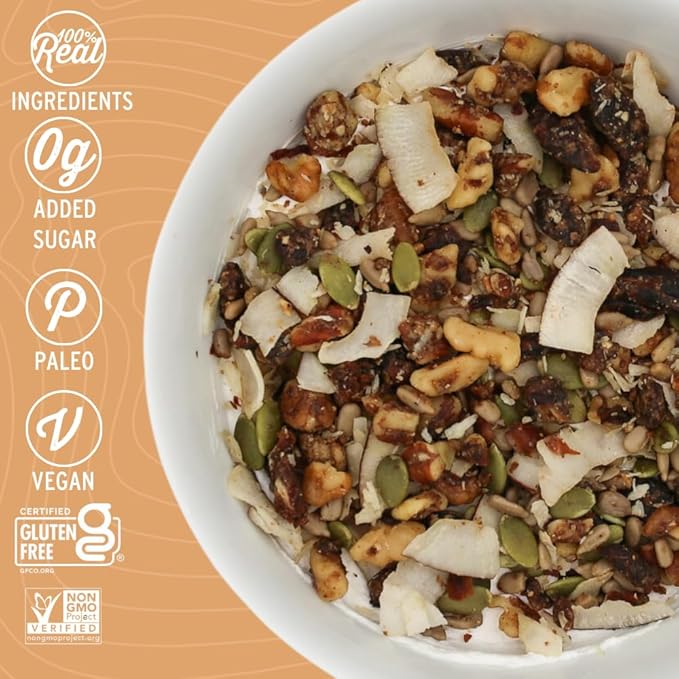 Wildway Keto Granola | Coconut Cashew | Grain-Free, Certified Gluten-Free Cereal | Vegan, Low Carb | No Sugar Added | Paleo-Friendly | Non-GMO Fruit & Nut Clusters | Nutrient-Rich Snack | 8 oz, 6 Pack
