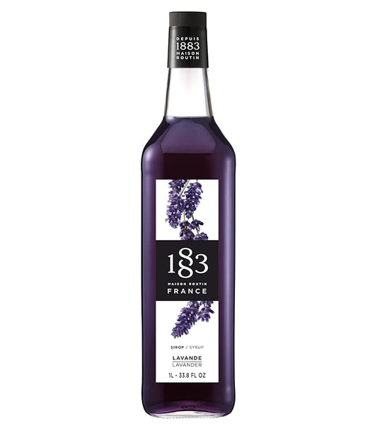 1883 Coffee Syrup, Lavender Syrup for Drinks, Made in France, 1 Liter Bottle