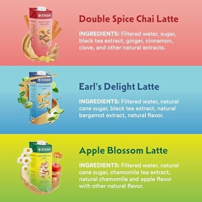 STASH Apple Blossom Latte - Dairy Free Plant Based Chamomile Tea Concentrate - Caffeine-Free - 32 fl oz, 5 Servings (Pack of 2)