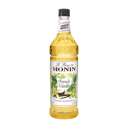 Monin - French Vanilla Syrup, Boxed, Versatile Flavor, Natural Flavors, Great for Coffees, Cocktails, Shakes, and Kids Drinks, Non-GMO, Gluten-Free (1 Liter)