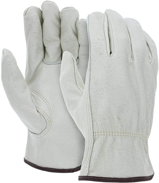 ATERET 36 Pairs Medium Heavy Duty Durable Cowhide Leather Work Gloves I Driver Gloves for Truck Driving, Warehouse, Gardening, Farming
