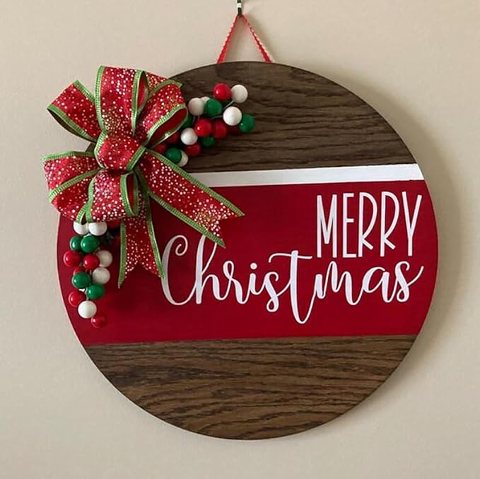Christmas Stencils 12” Christmas Stencil for Wood Round Xmas Stencil for Painting Holiday Stencils Merry Christmas Holy Night Drawing Templates for Door Hanger Porch Wreath Home Decor