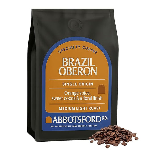 Brazil Oberon Coffee Whole Bean, Medium Light Coffee Beans with Orange Spice & Cocoa, 35.2 oz (2.2lb) Bag, Single Origin from Cerrado, Perfect for a Bright Flavorful Brew