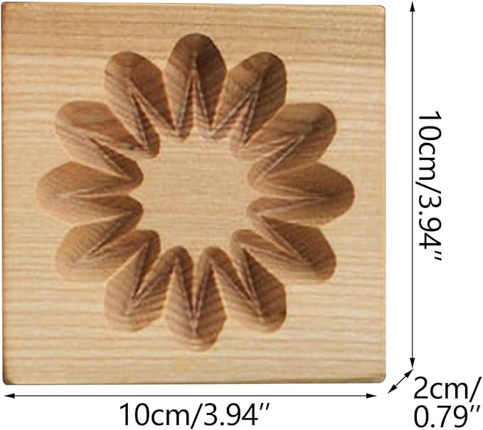 Wooden Cookie Biscuit Mold, 3D Baking Mold, Embossing Craft Decorating Baking Tool, Suitable for Halloween Thanksgiving Christmas Kitchen DIY (Shape D 10 * 10 * 2)