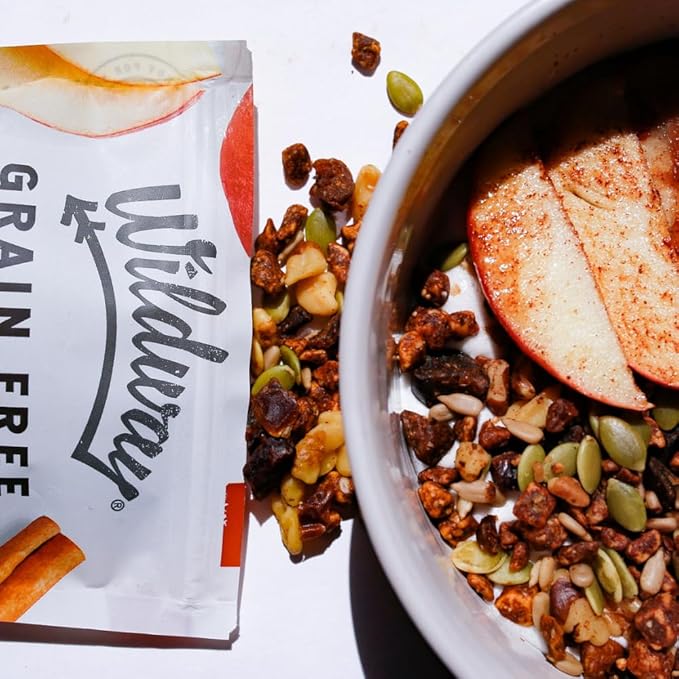 Wildway Keto Granola with Organic Ingredients | Apple Cinnamon | Grain-Free, Gluten-Free Cereal | Vegan, Low Carb & No Sugar Added | Paleo-Friendly, Non-GMO | Nutrient-Rich Fruit & Nut Snack | 8oz