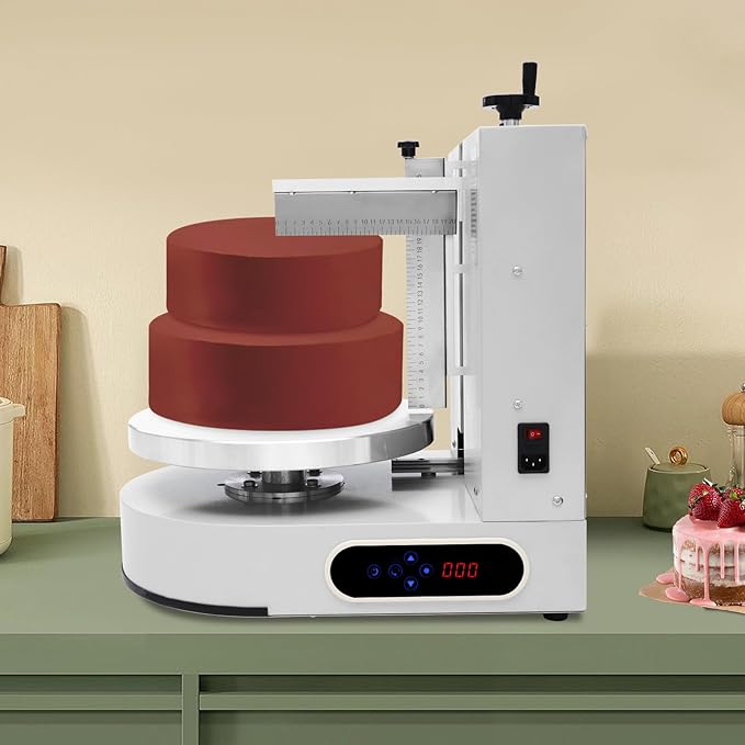 Cake Decorating Coating Machine Cream Spreading Automatic Frosting Turntable with Graduated Scraper for 4-12inch Cakes, 30-200RPM Rotating Speed