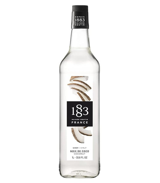 1883 Coconut Syrup for Drinks, Made in France, 1 Liter Plastic Bottle