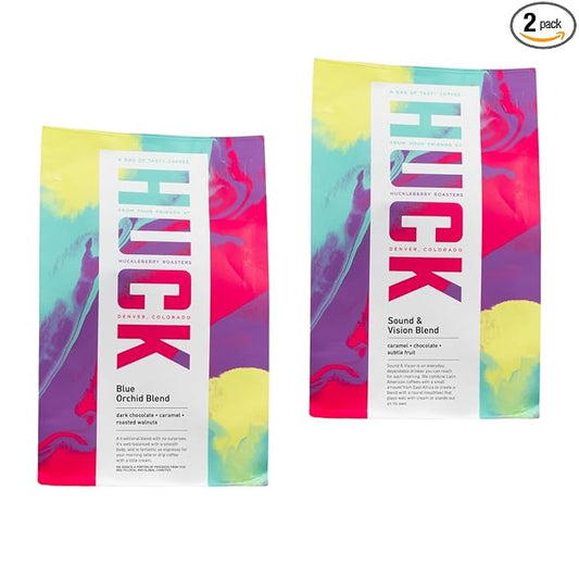 Bean Box Denver Coffee Sampler, 2-Pack - Roasted by Huckleberry Roasters, Gourmet Arabica Coffee, Variety Pack - Freshly Ground