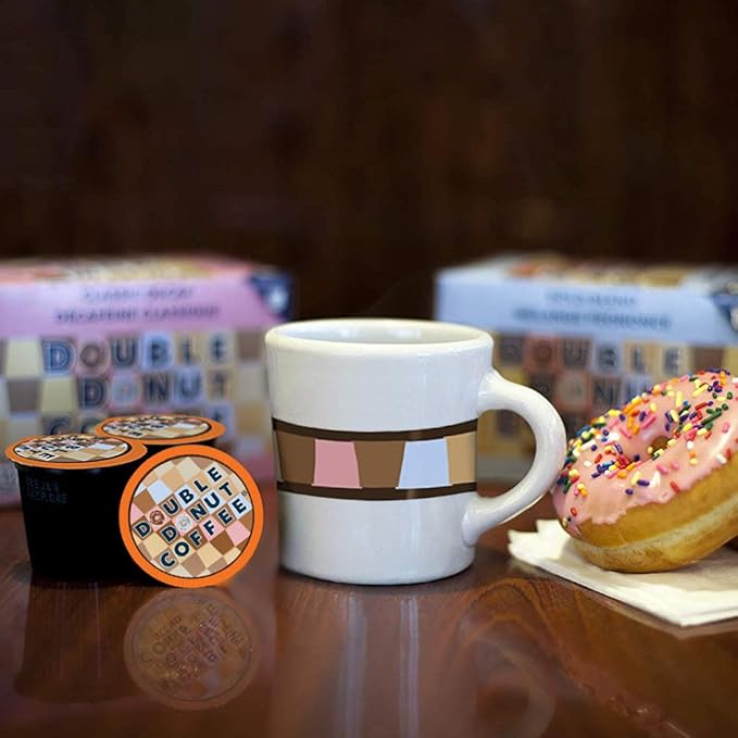 Double Donut Coffee Blueberry Coffee Pods, Single Serve Blueberry Flavored Coffee Pods, Medium Roast Coffee for Keurig K Cups Brewers, 24 Count