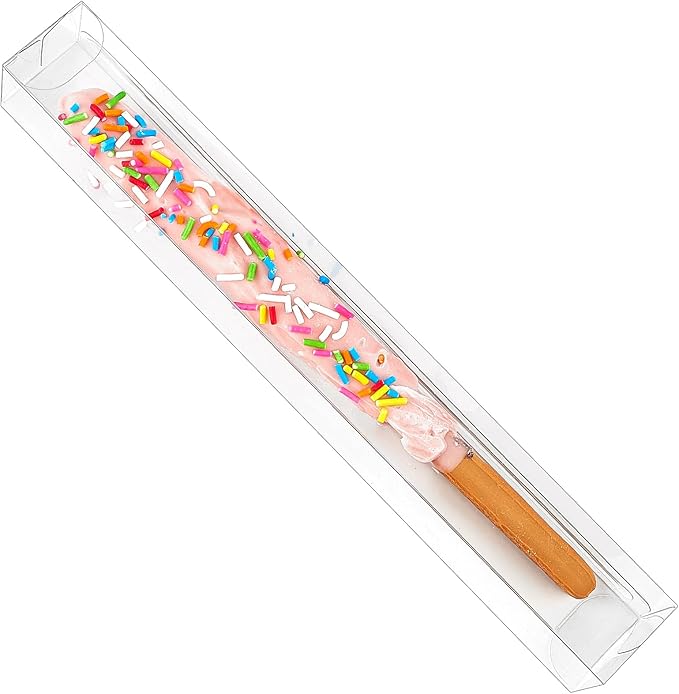 45 PCS Clear Pretzel Rod Boxes 1x1x8 Inches Gumball Tubes Box for 8, Individual Treat Box Transparent Plastic Candy Party Favor Boxes
