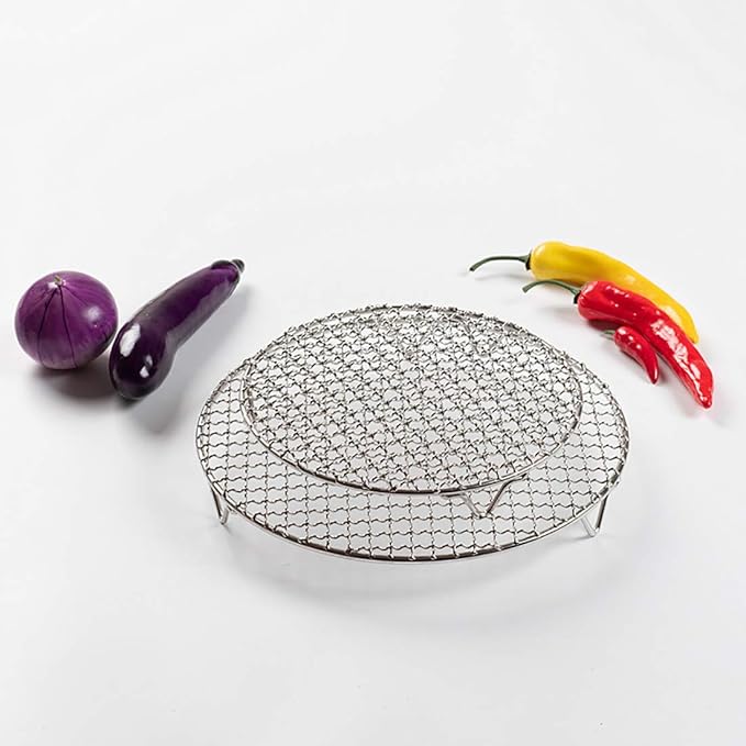 Versatile Round 304 Stainless Steel Cooling Rack Baking,Heat Resistant Rust Proof Sturdy Durable Dia 7.9"
