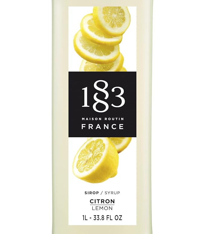1883 Lemon Syrup for Drinks, Made in France, 1 Liter Plastic Bottle