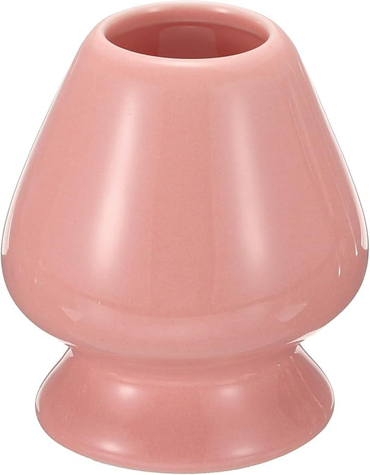 HARFINGTON Ceramic Chasen Stand 73mm Matcha Whisk Holder Teas Set Whisks Stand Traditional Matcha Tea Chasen Holder Tea Set Accessories for Tea Tasting, Pink
