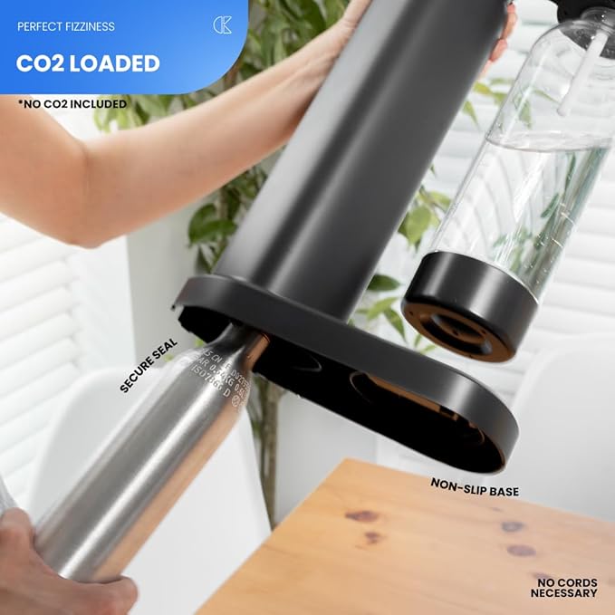 Carbonated Water Maker – Portable Soda Maker Machine for Sparkling Water & Fizzy Drinks – Iceless Soda Carbonator for Home & Kitchen Use
