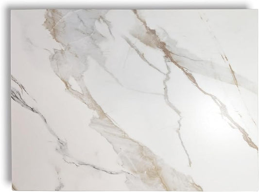 Multi-Purpose Pastry Marble Design Stone Tray Cutting Board Slab 16” x 12” With Non-Slip Feet,Stone Cheese Pastry Board,Marble Serving Tray, Heat Resistant, Easy To Clean(G12, 16 * 12)