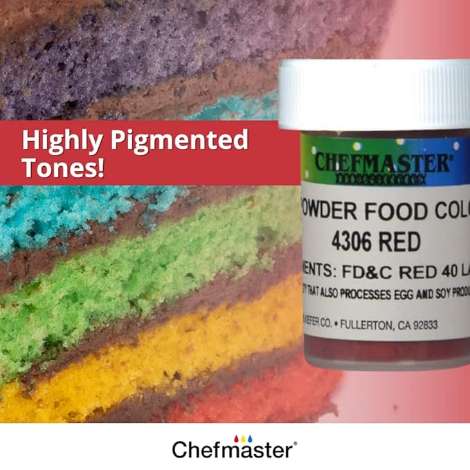 Chefmaster Blue Dry Powder Candy Color | Vibrant Shades | Chocolate, Macarons, Fondant | Decorating | Professional-Grade Dye | Easy-to-Use | Manufactured in USA | 3 grams