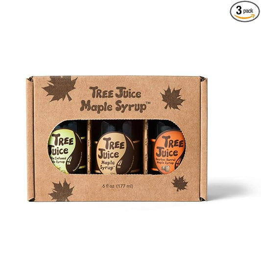 Tree Juice Maple Syrup Gift Box | Gift for Birthdays, Corporate, Holidays, and more | 3-2 ounce bottles