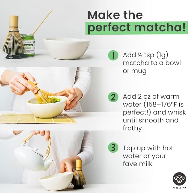 Matcha Green Tea Powder - 1.75 Ounces (50g) of Ceremonial Grade Japanese Matcha for Baking, Lattes and Smoothies - Regular